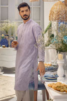 Periwinkle Chikankari-Inspired Lawn Kurta Set (2-Piece) - Image 2