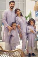 Periwinkle Chikankari-Inspired Lawn Kurta Set (2-Piece) - Image 4