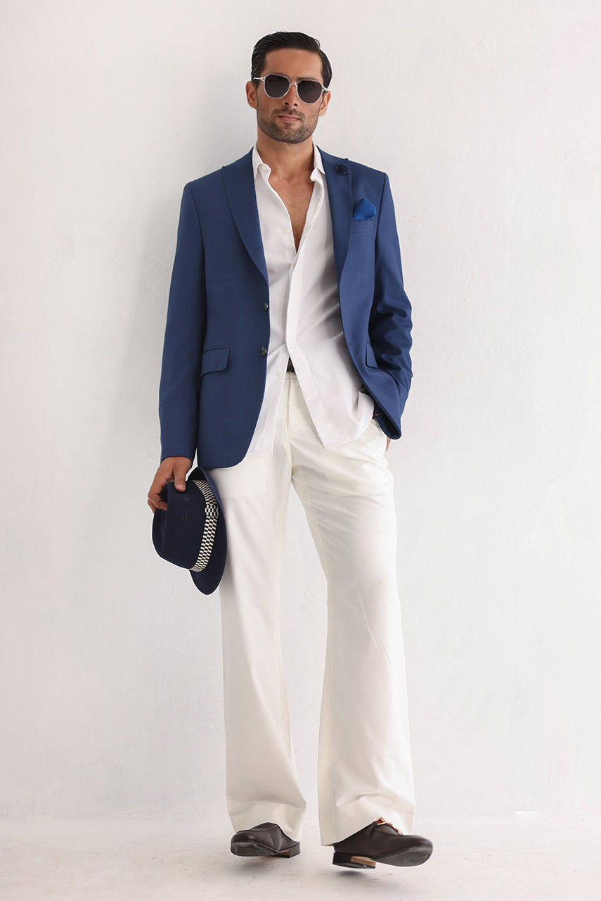Blue Suiting Jacket with White Shirt (3-Piece) - Image 1