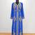 Pakistani Royal Blue Embroidered Georgette Moroccan Kaftan (2-Piece) - Image 2
