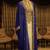 Pakistani Blue Zari Embroidered Georgette Kaftan (1-Pc) - Image 2