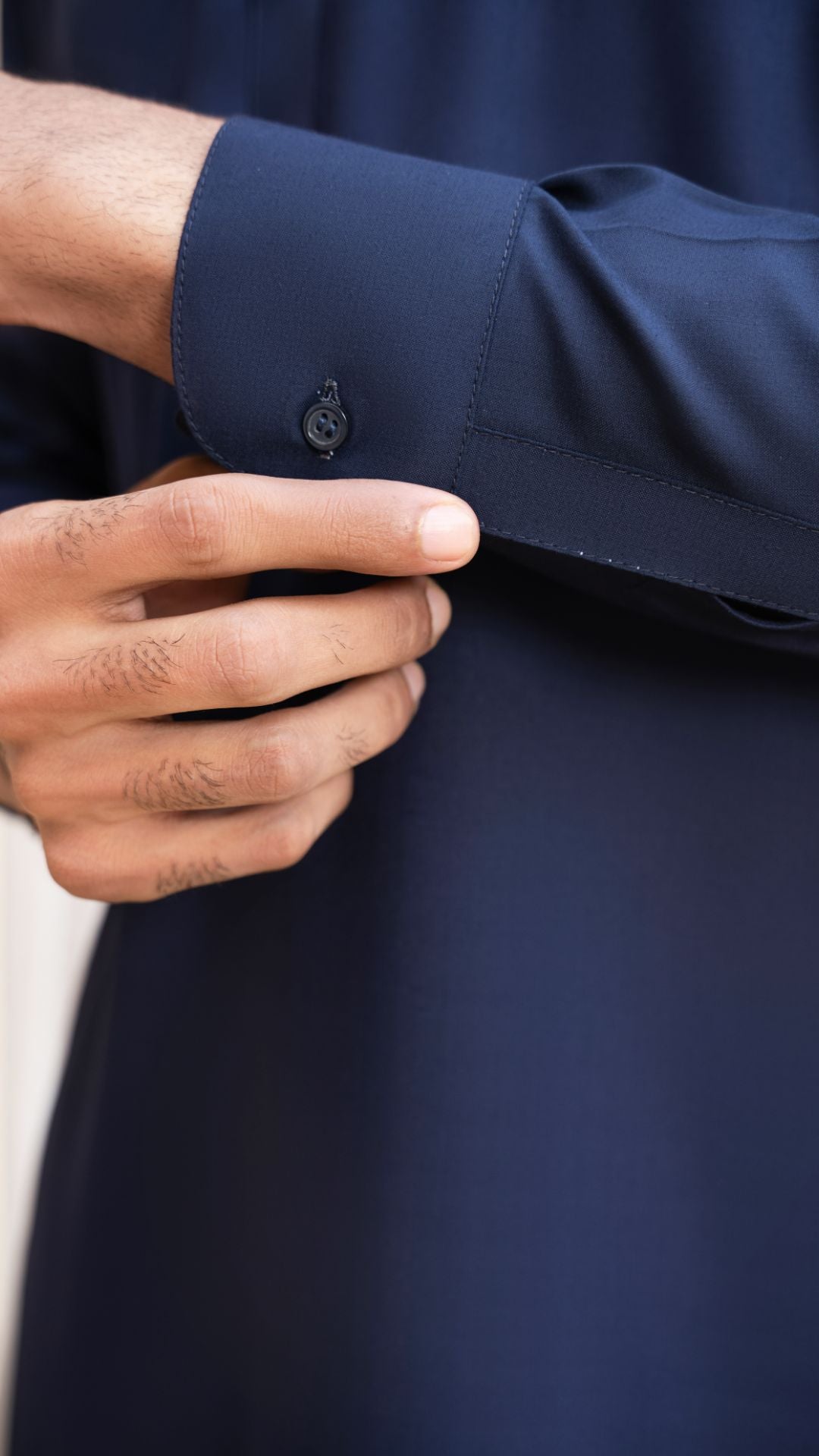 Navy Blue Blended Fabric Kurta Trouser (2-Piece) - Image 2