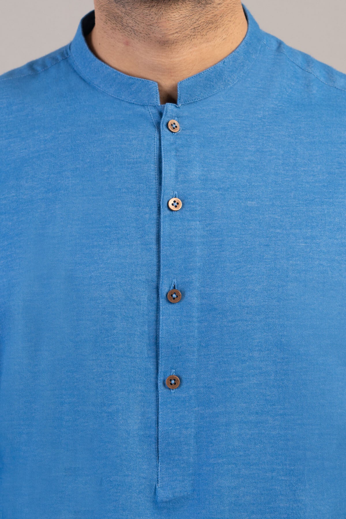 Light Blue Blended Wool Kurta Trouser (2-Piece) - Image 2