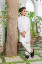 Light Blue Cotton Kurta Pajama Set (2-Piece) - Image 4