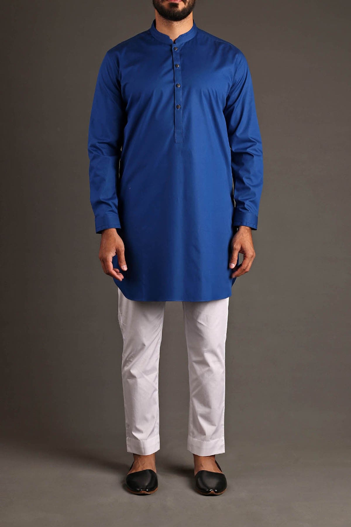 Royal Blue Egyptian Cotton Kurta (2-Piece) - Image 2