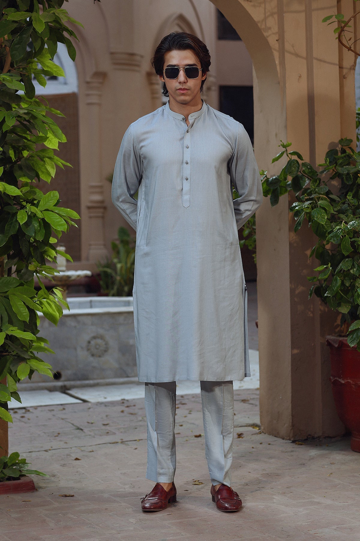 Sky Blue Poly Viscose Kurta Trouser (2-Piece) - Image 1