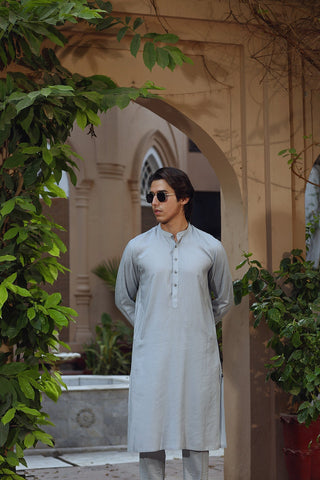 Sky Blue Poly Viscose Kurta Trouser (2-Piece) - Image 2