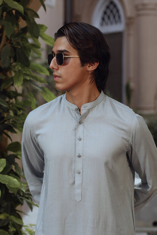 Sky Blue Poly Viscose Kurta Trouser (2-Piece) - Image 4