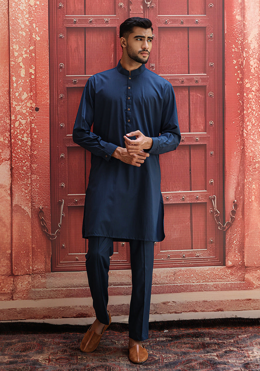 Reflecting Pond Poly Viscose Slim Fit Kurta Pajama (2-Piece) - Image 1