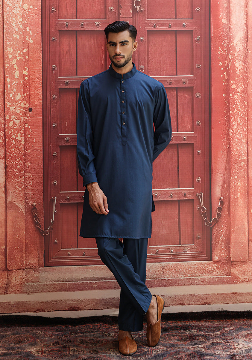Reflecting Pond Poly Viscose Slim Fit Kurta Pajama (2-Piece) - Image 2