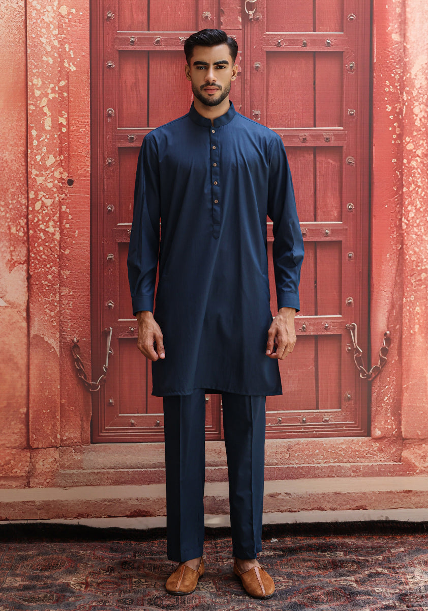 Reflecting Pond Poly Viscose Slim Fit Kurta Pajama (2-Piece) - Image 3
