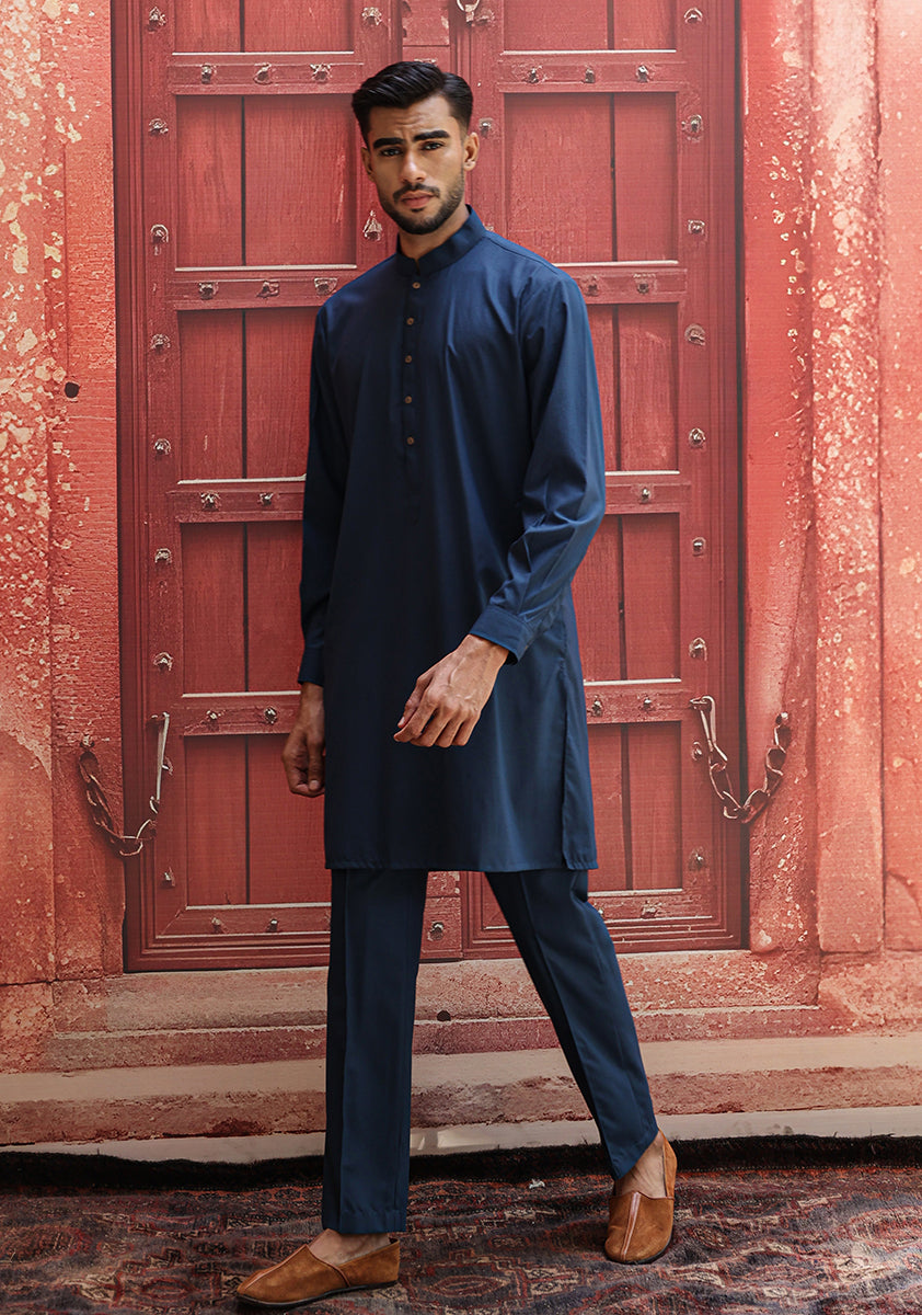 Reflecting Pond Poly Viscose Slim Fit Kurta Pajama (2-Piece) - Image 4