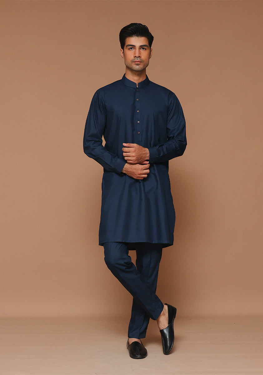 Moonlight Ocean Poly Viscose Kurta Pajama (2-Piece) - Image 1