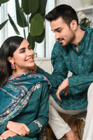 Harbor Blue Schiffli Cotton Embroidered Kurta Pajama (2-Piece) - Image 11