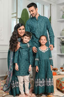 Harbor Blue Schiffli Cotton Embroidered Kurta Pajama (2-Piece) - Image 14