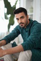 Harbor Blue Schiffli Cotton Embroidered Kurta Pajama (2-Piece) - Image 6