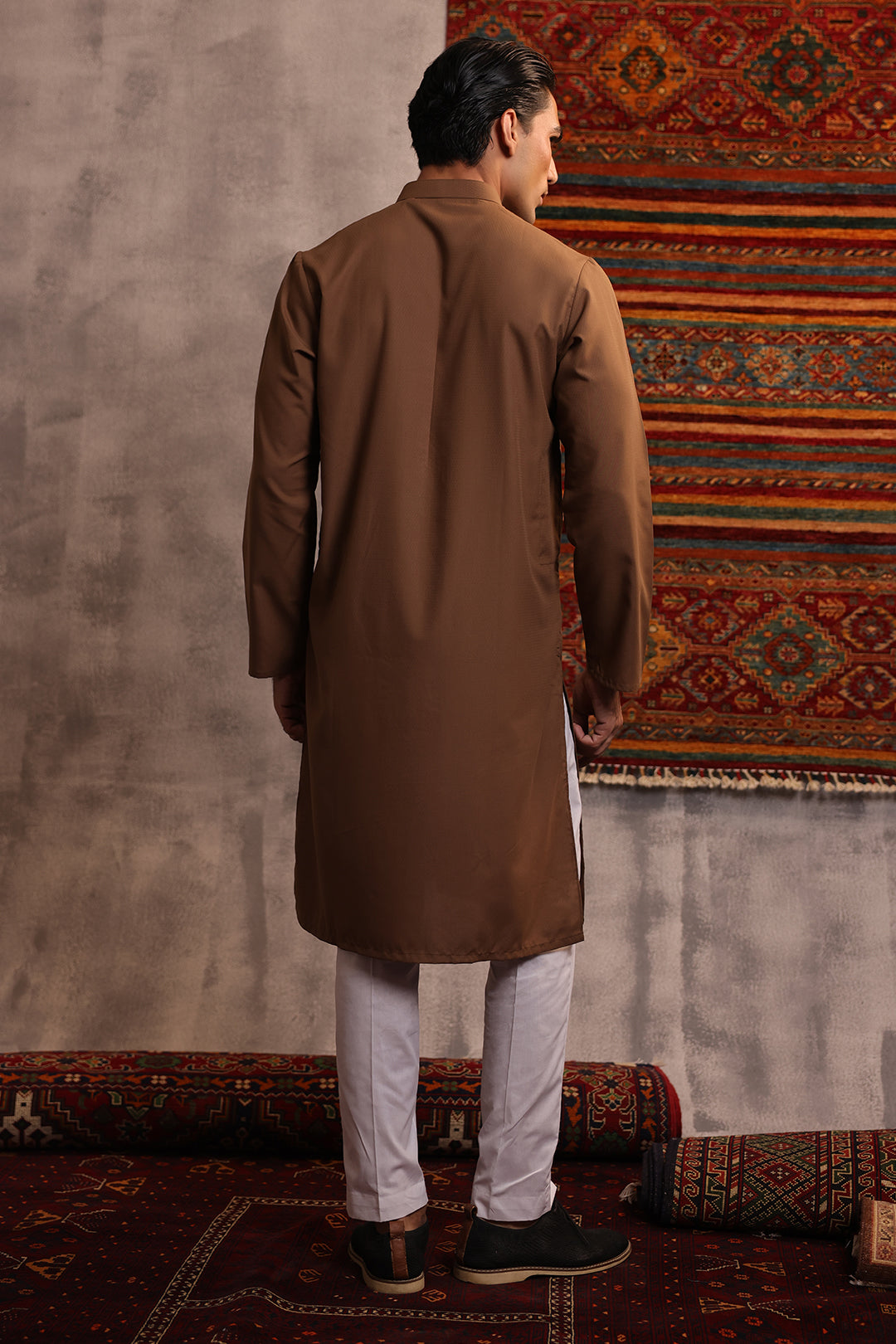 Blue Wash & Wear Kurta Pajama (2-Piece) - Image 22