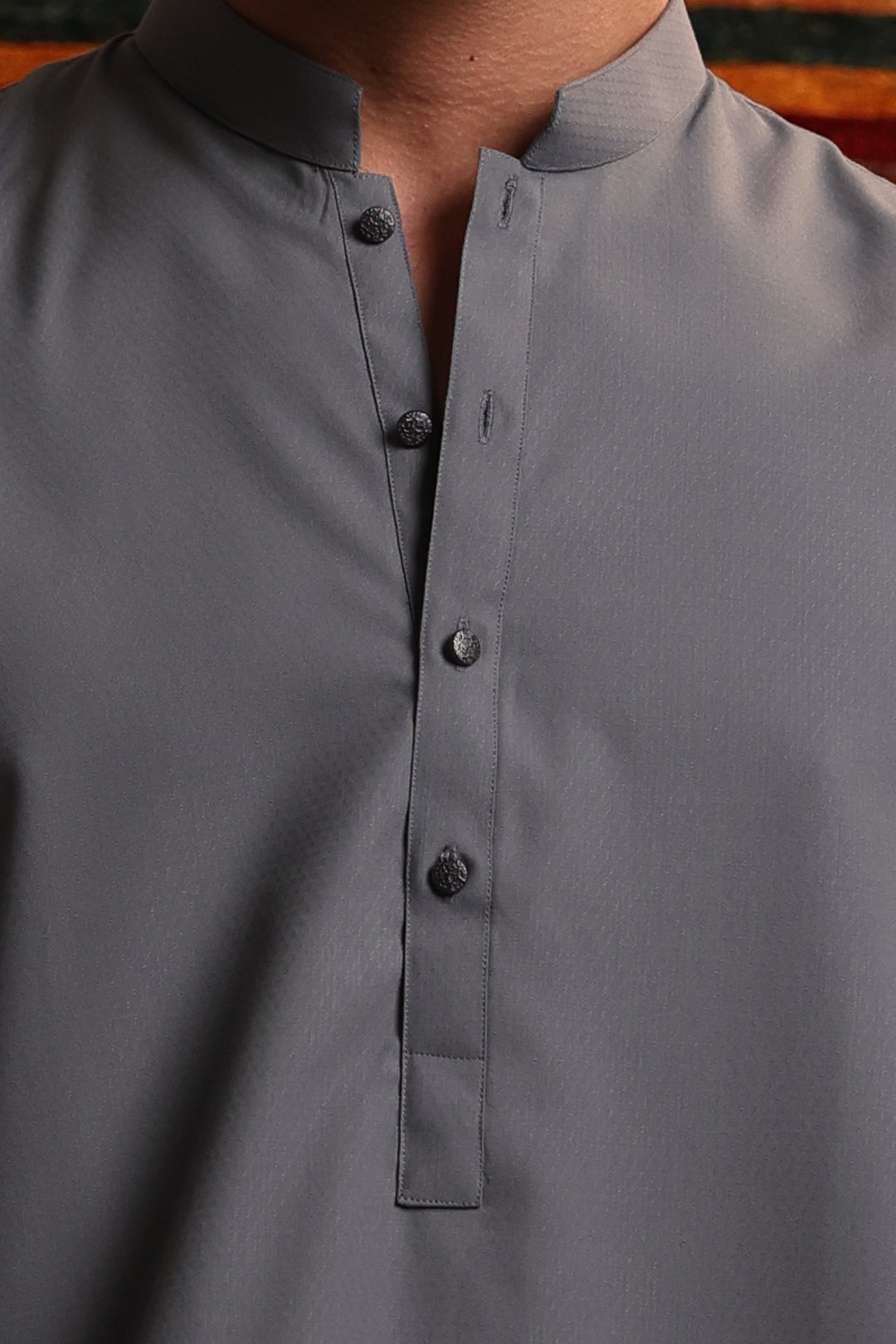 Blue Wash & Wear Kurta Pajama (2-Piece) - Image 3