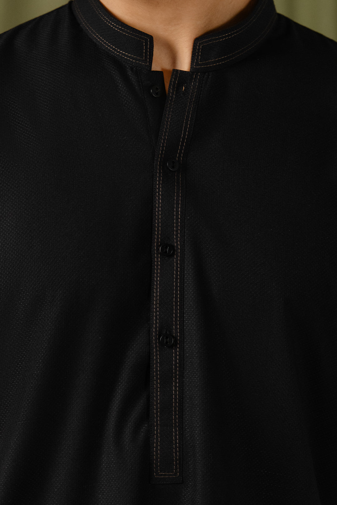 Slate Blue Minimal Stitch Wash & Wear Kurta Pajama (2-Piece) - Image 13