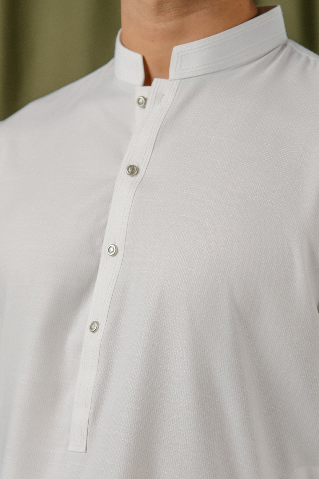 Slate Blue Minimal Stitch Wash & Wear Kurta Pajama (2-Piece) - Image 19