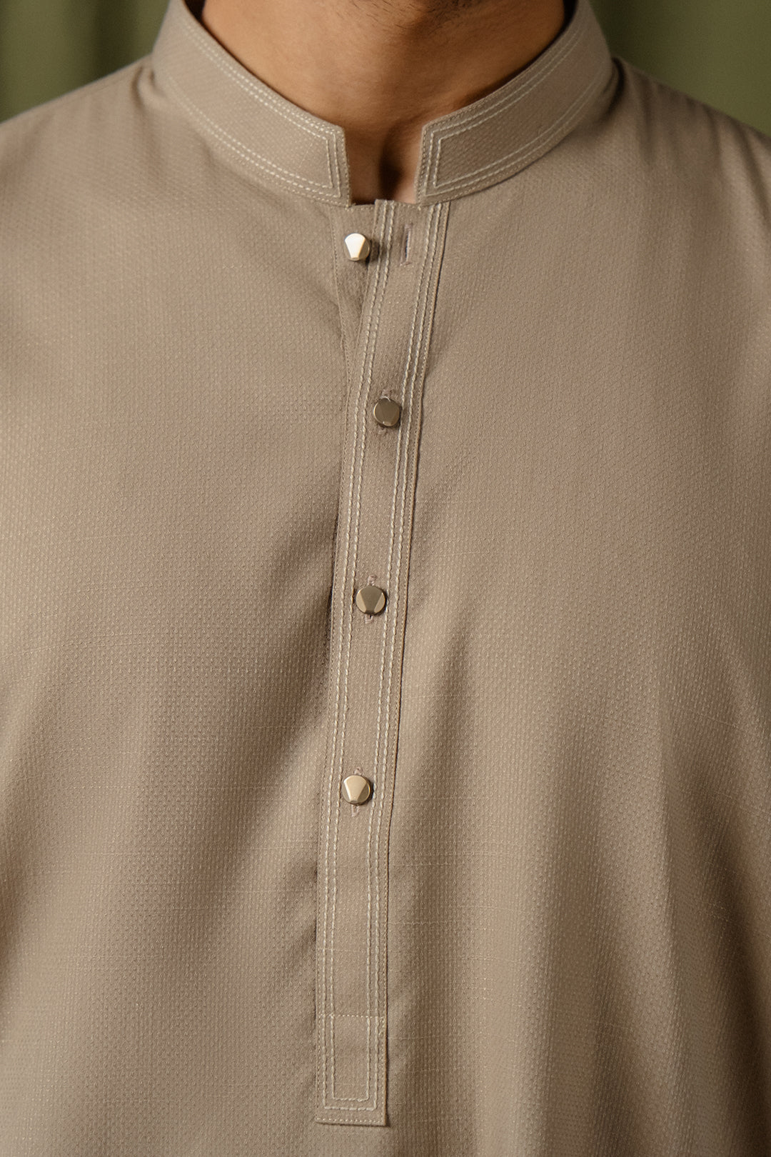 Slate Blue Minimal Stitch Wash & Wear Kurta Pajama (2-Piece) - Image 31