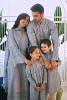 Periwinkle Schiffli Cotton Embroidered Kurta (2-Piece) - Image 12