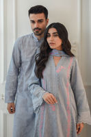Periwinkle Schiffli Cotton Embroidered Kurta (2-Piece) - Image 6