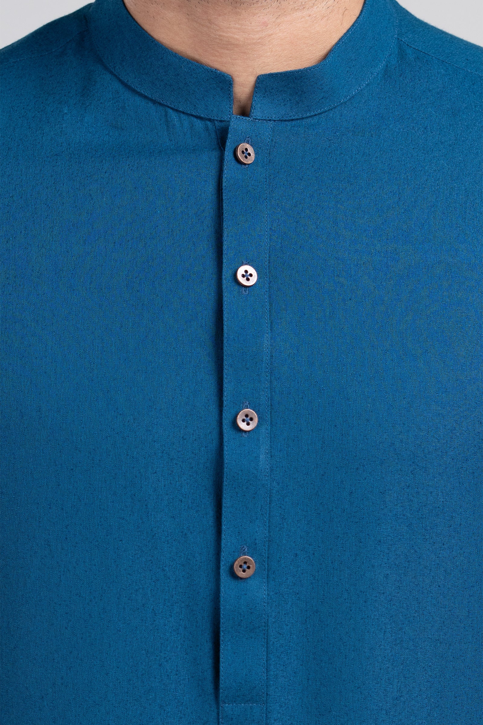 Blue Cotton Karandi Shalwar Kameez (2-Piece) - Image 1