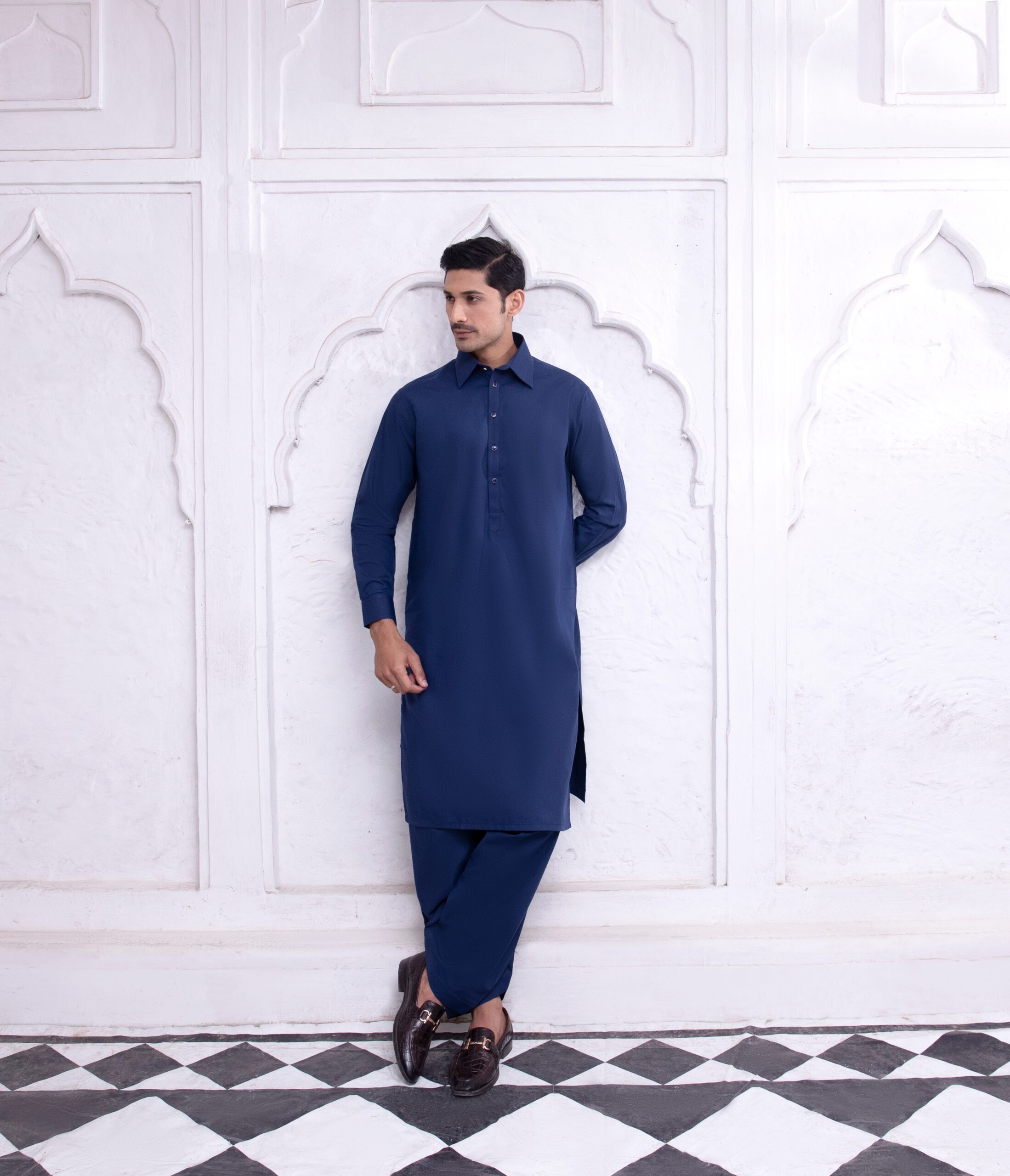 Deep Blue Soft Cotton Shalwar Kameez (2-Piece) - Image 1