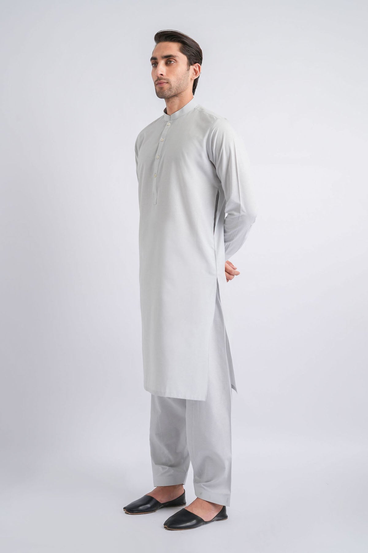Sky Blue Crystal Karandi Shalwar Kameez (2-Piece) - Image 1
