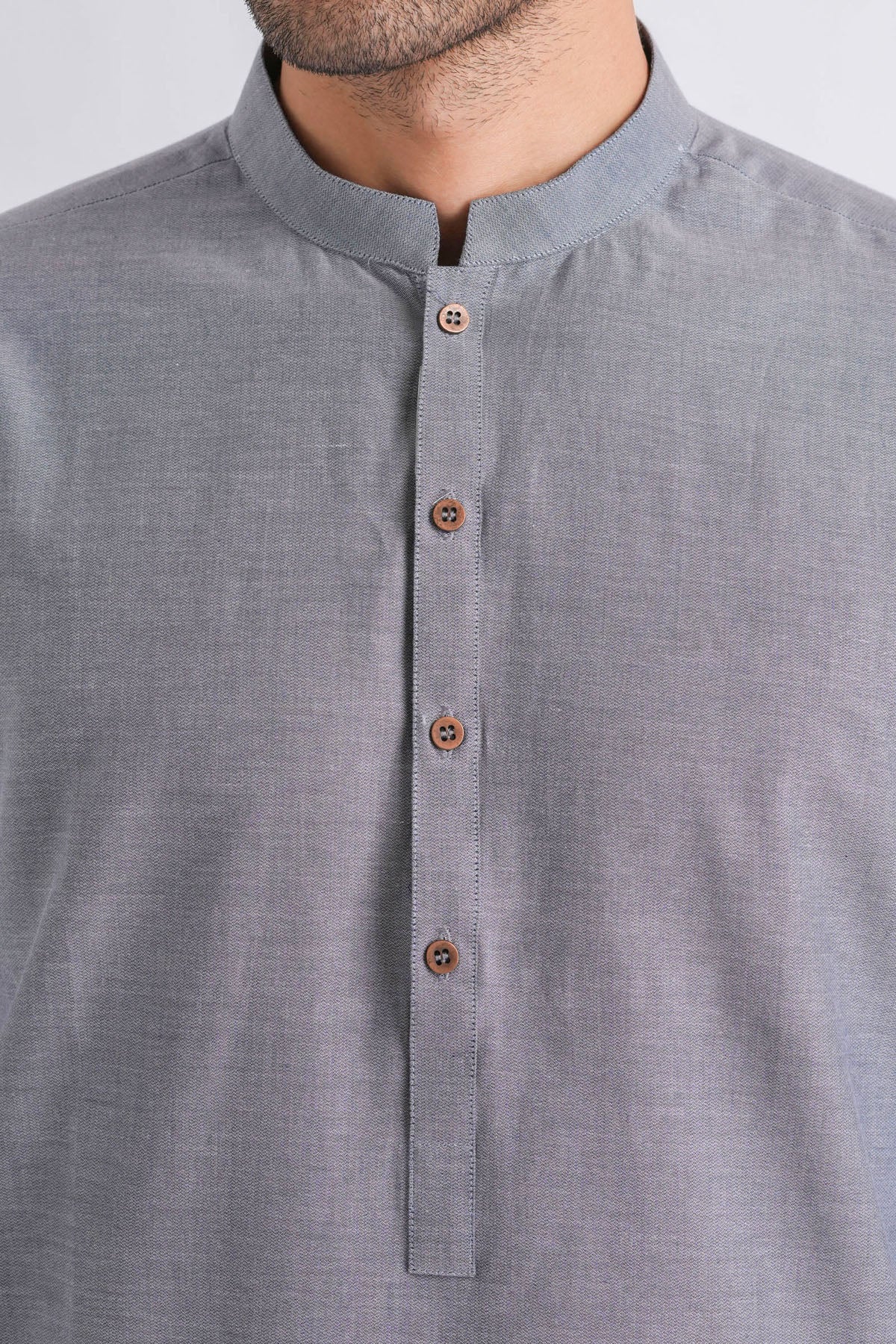 Slate Blue Karandi Shalwar Kameez (2-Piece) - Image 3