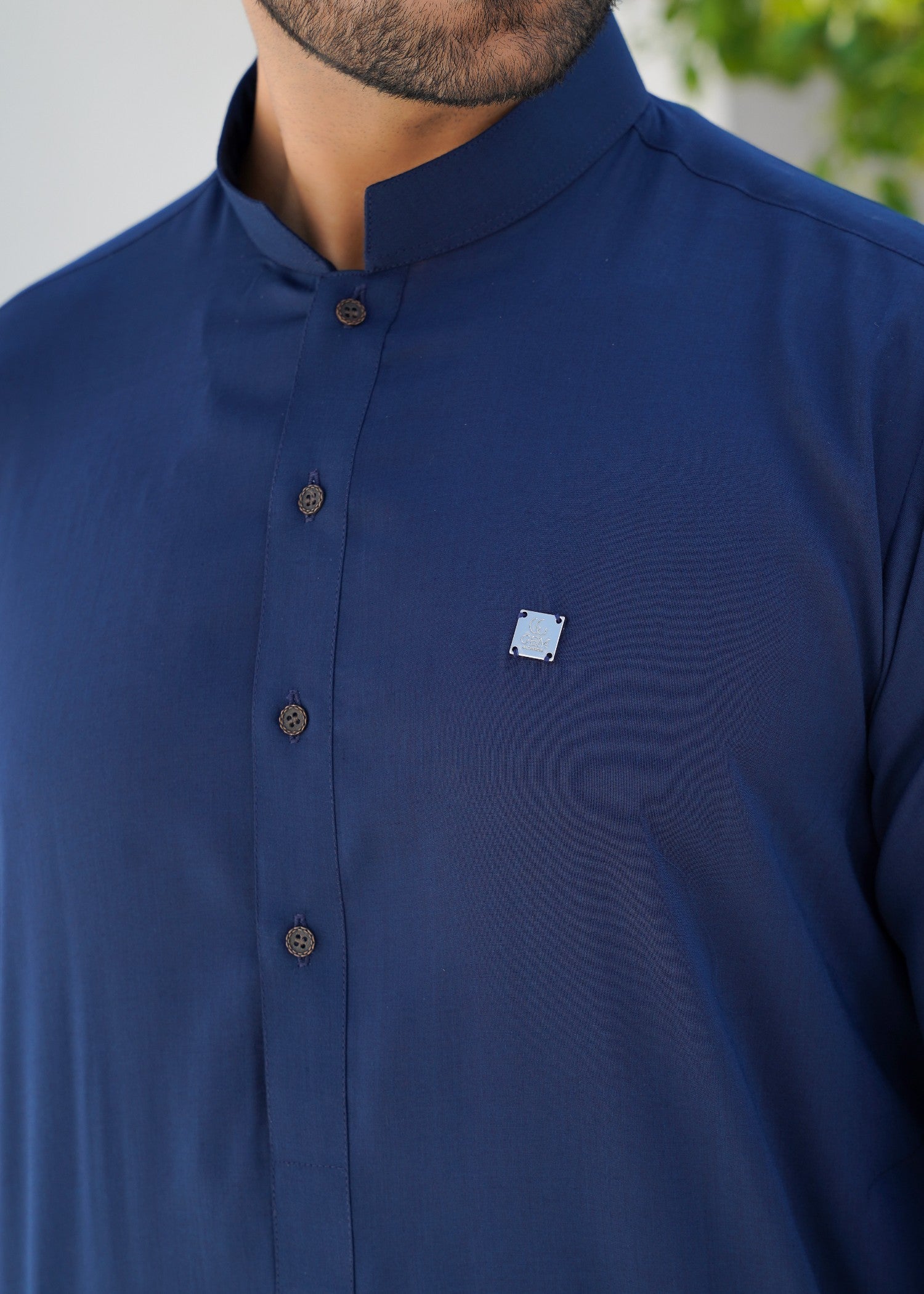 Dark Blue Wash & Wear Shalwar Kameez (2-Piece) - Image 4