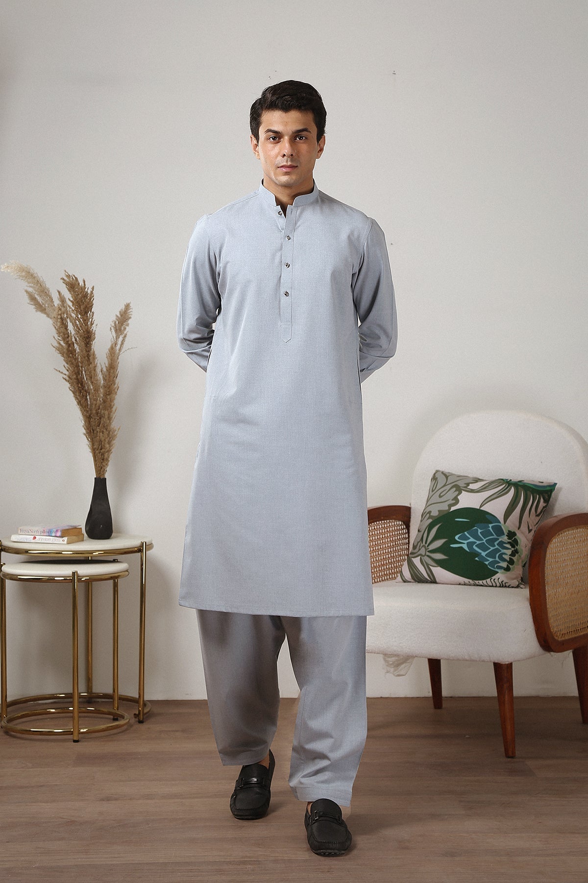Sky Blue Wash & Wear Shalwar Kameez (2-Piece) - Image 1