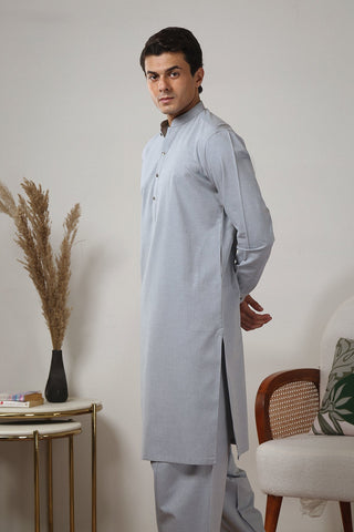 Sky Blue Wash & Wear Shalwar Kameez (2-Piece) - Image 12