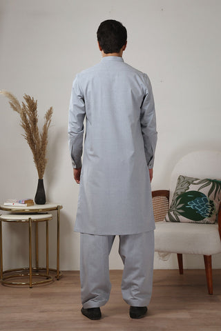 Sky Blue Wash & Wear Shalwar Kameez (2-Piece) - Image 2