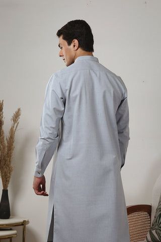 Sky Blue Wash & Wear Shalwar Kameez (2-Piece) - Image 3