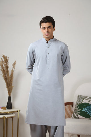Sky Blue Wash & Wear Shalwar Kameez (2-Piece) - Image 8