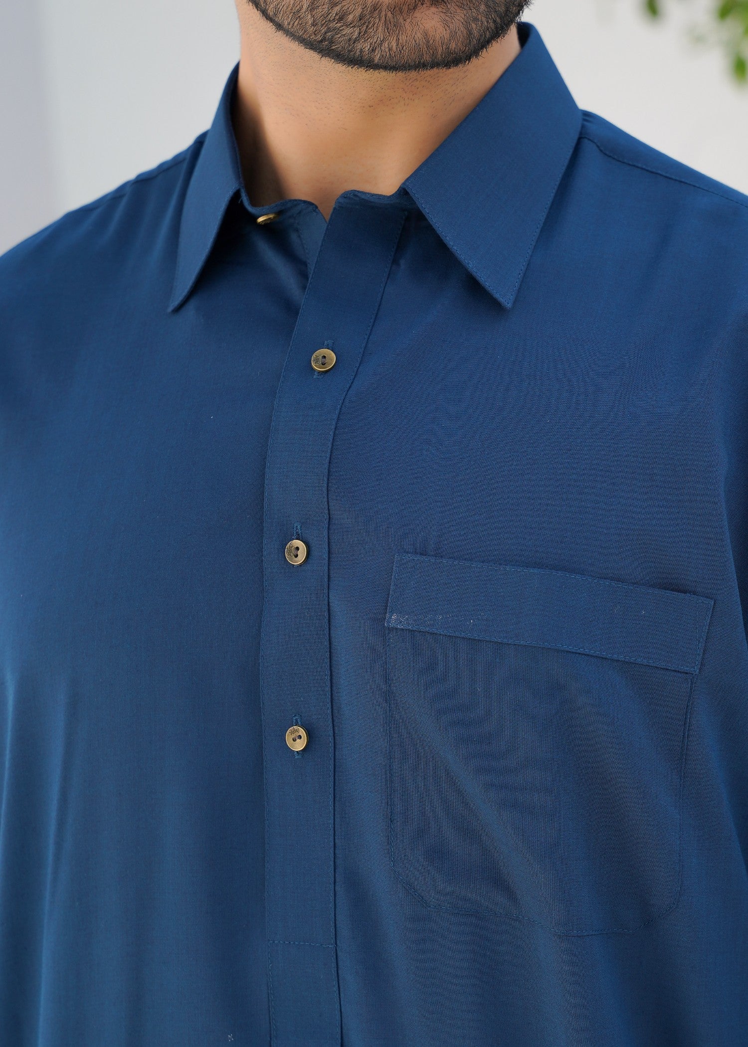 Deep Blue Wash & Wear Shalwar Kameez (2-Piece) - Image 3