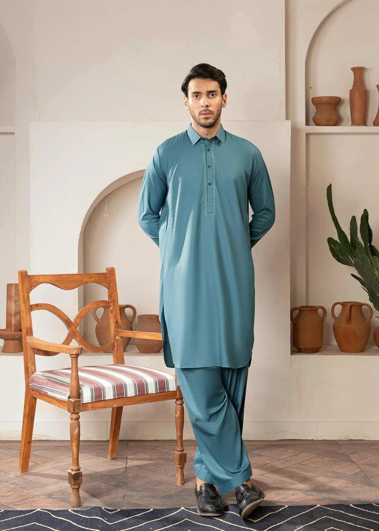 Aqua Wash & Wear Pathani Suit (2-Piece) - Image 1