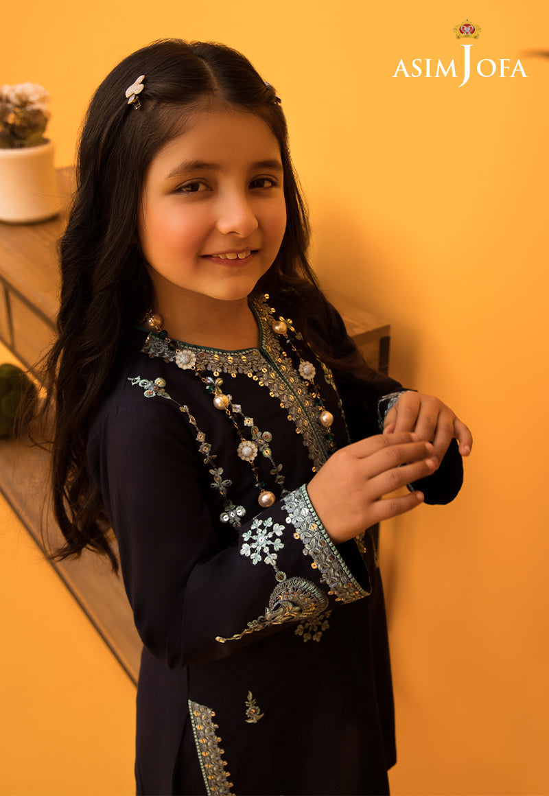 Pakistani Midnight Blue Embroidered Cambric 2-Piece Suit - Image 3