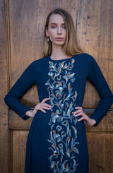 Midnight Blue Sequin Chiffon Salwar Kameez (2-Piece) - Image 4