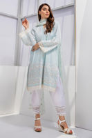 Starlight Blue Hand-Embroidered Cotton Salwar Kameez (3-Piece) - Image 4