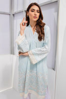 Starlight Blue Hand-Embroidered Cotton Salwar Kameez (3-Piece) - Image 5