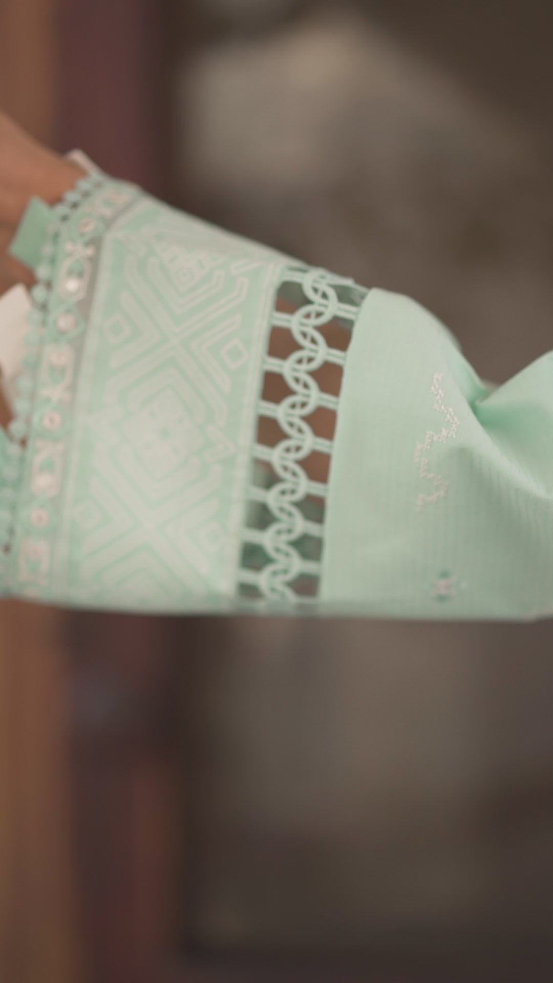 Sublime Blue Embroidered Cotton Lawn Salwar Kameez (3-Piece) - Image 9