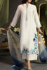 Pakistani Ice Blue Appliqué Embroidered Khaadi Silk Salwar Kameez (3-Piece) - Image 5