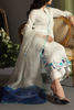 Pakistani Ice Blue Appliqué Embroidered Khaadi Silk Salwar Kameez (3-Piece) - Image 8