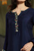 Dark Blue Hand-Embellished Khaadi Silk Salwar Kameez (3-Piece) - Image 10