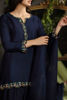 Dark Blue Hand-Embellished Khaadi Silk Salwar Kameez (3-Piece) - Image 5
