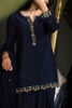 Dark Blue Hand-Embellished Khaadi Silk Salwar Kameez (3-Piece) - Image 6