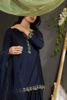 Dark Blue Hand-Embellished Khaadi Silk Salwar Kameez (3-Piece) - Image 9